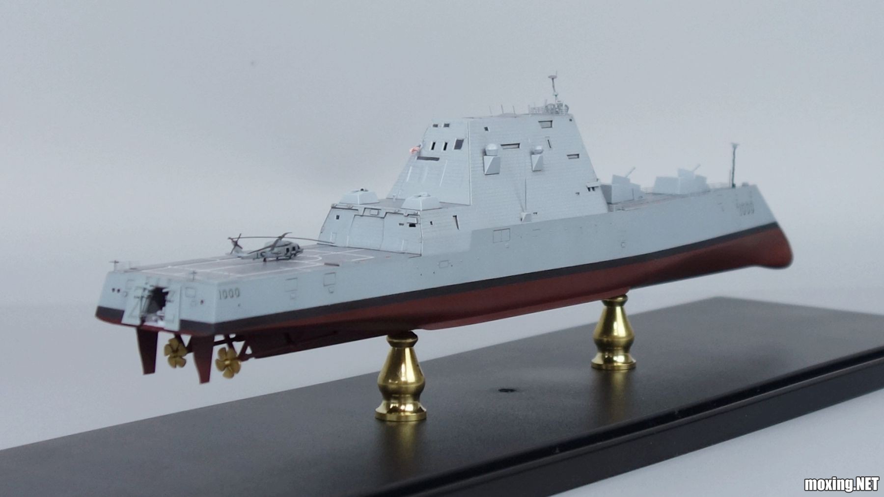 模型网评测]鹰翔(FH1175)-1/700 美国海军朱姆沃尔特号驱逐舰-完成展示 