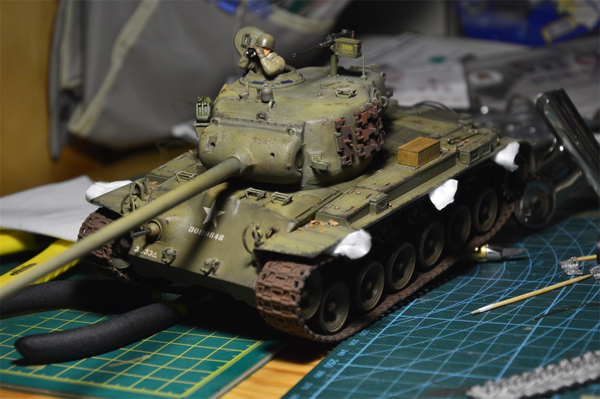 同盟国组—1/35 田宫 美m26"潘兴 中型坦克 35254 夏南 完成100%