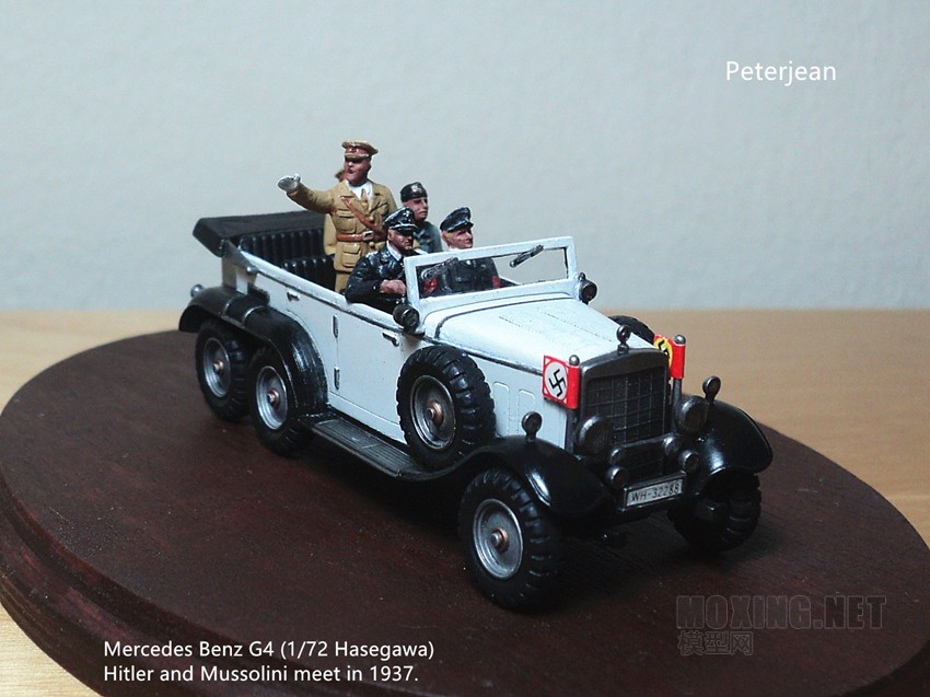 Mercedes Benz G4 and Hitler  Mussolini  Goebbels (1/72 Hasegawa)