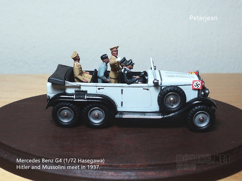 Mercedes Benz G4 and Hitler  Mussolini  Goebbels (1/72 Hasegawa)