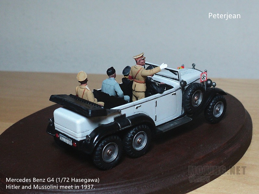 Mercedes Benz G4 and Hitler  Mussolini  Goebbels (1/72 Hasegawa)