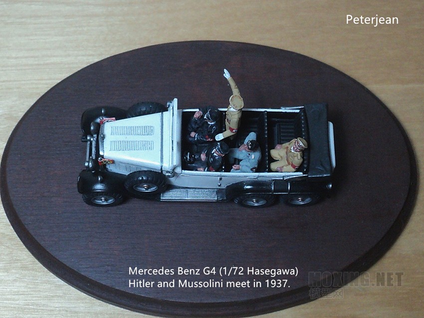 Mercedes Benz G4 and Hitler  Mussolini  Goebbels (1/72 Hasegawa)