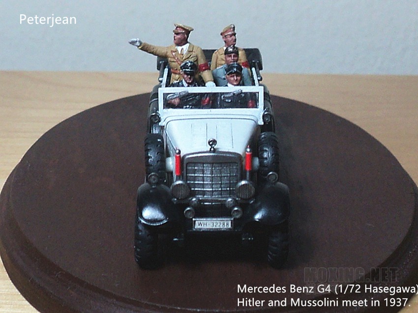 Mercedes Benz G4 and Hitler  Mussolini  Goebbels (1/72 Hasegawa)