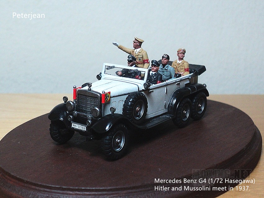 Mercedes Benz G4 and Hitler  Mussolini  Goebbels (1/72 Hasegawa)