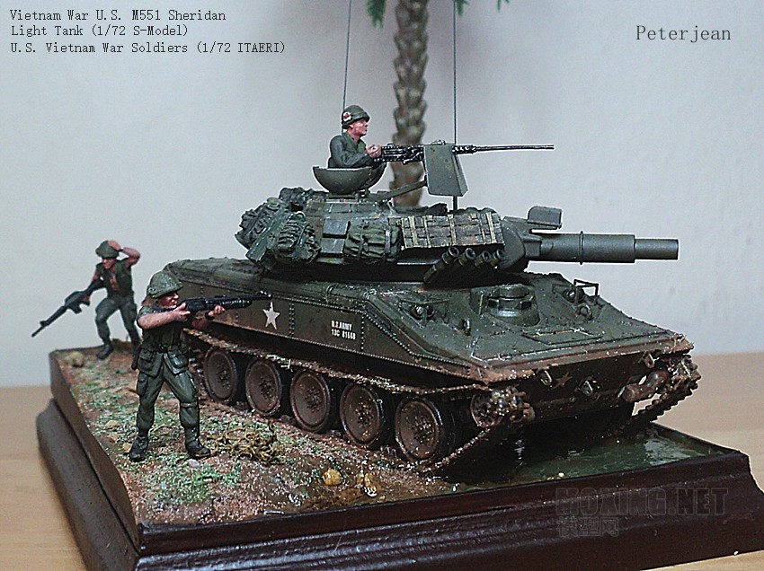 Vietnam War U.S. M551 Sheridan Light Tank (1/72 S-Model) U.S. Vietnam War Soldiers (1/72 ITAERI)