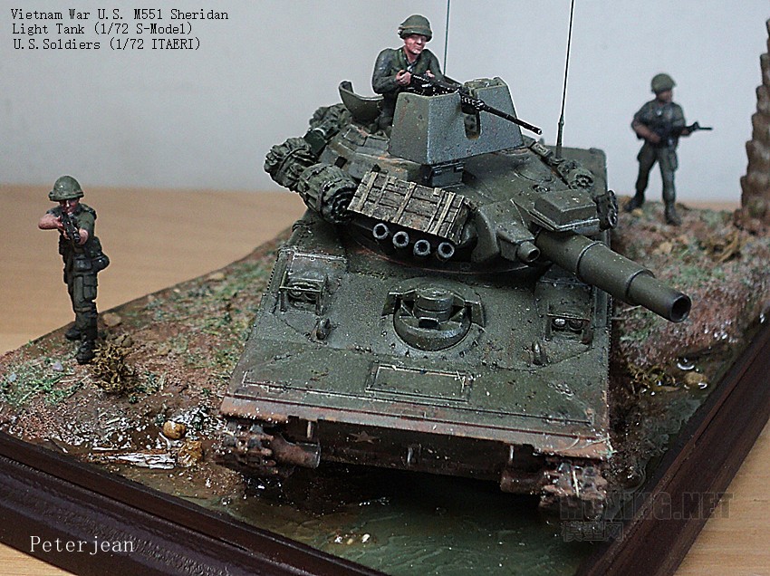 Vietnam War U.S. M551 Sheridan Light Tank (1/72 S-Model) U.S. Vietnam War Soldiers (1/72 ITAERI)