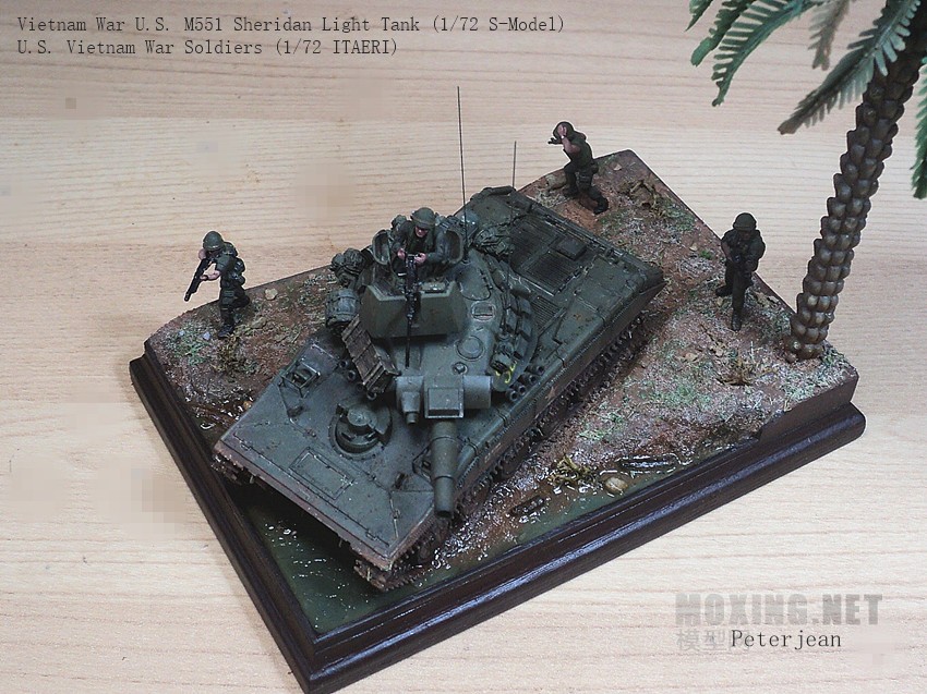 Vietnam War U.S. M551 Sheridan Light Tank (1/72 S-Model) U.S. Vietnam War Soldiers (1/72 ITAERI)