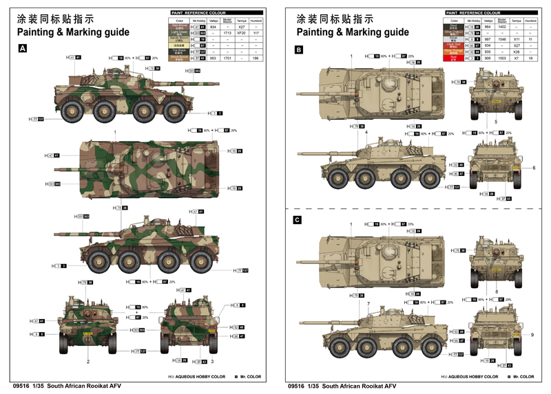 小号手新品(09516-1/35南非大山猫轮式装甲车