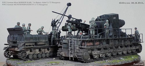 WW2 German 60cm MORSER KARL , MUNITIONSPANZER IV (1/72 Hasegawa)