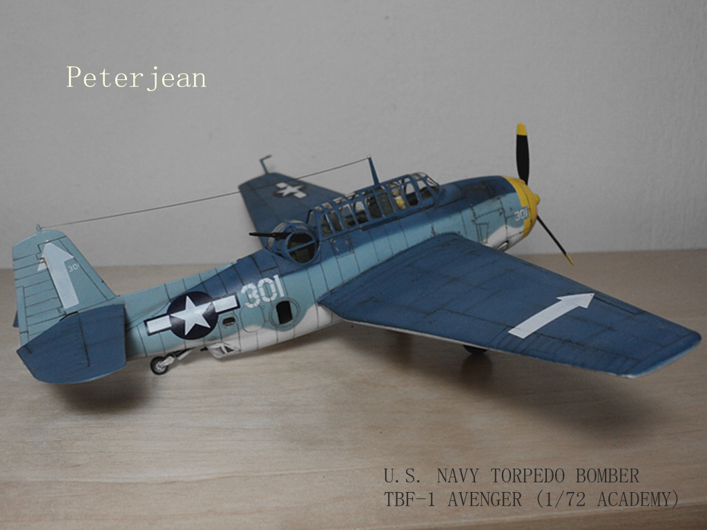 二战美空母舰载鱼雷机tbf-1 avenger (1/72 academy)