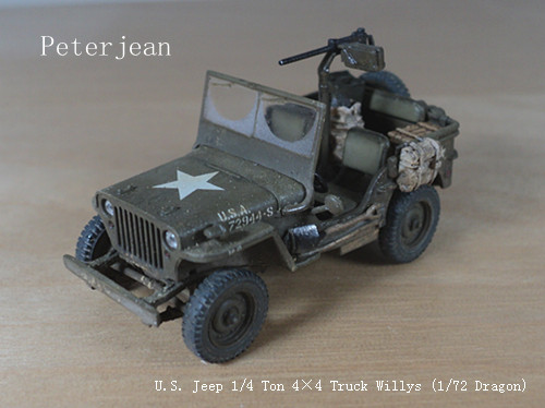 U.S. Jeep 1/4 Ton 44 Truck Willys (1/72 Dragon) & Crew