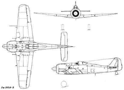 战斗机  1943年 单座 fw190f3/r1 发动机         1*1700hp bmw 801d